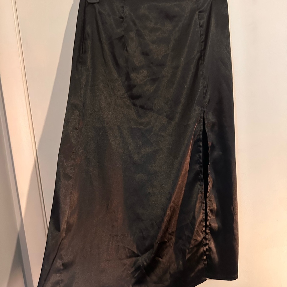 Black Satin Skirt